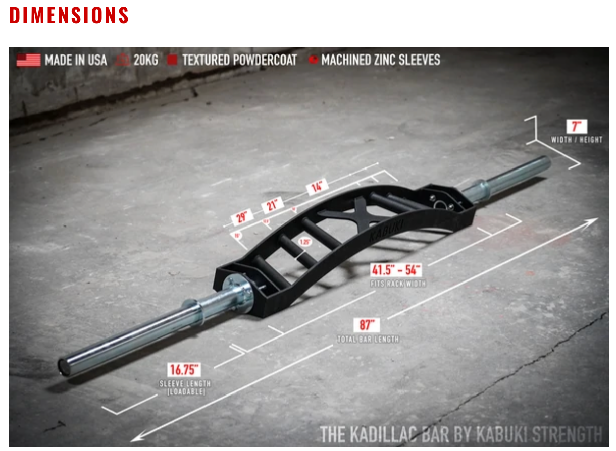 Kabuki Kadillac Bar (Cambered Swiss Bar)